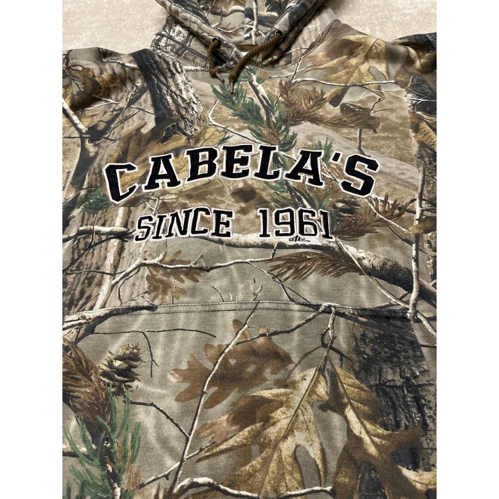 Men's Camouflage Camo Cabela's Woodland Seclusion 3D Hoodie Sweatshirt size LG - Picture 2 of 5